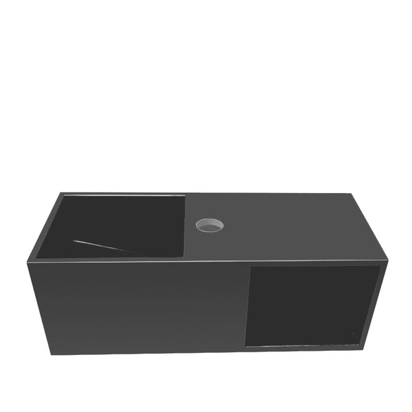Julia fountain with niche 54 x 20 x 20 cm solid surface matt black