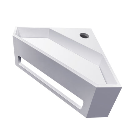 Julia hoekfontein 35 x 35 x 16 cm solid surface mat wit - WDtegels