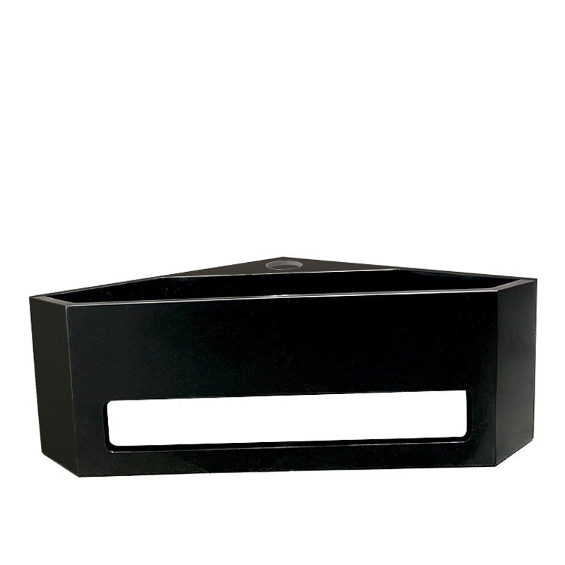 Julia hoekfontein 35 x 35 x 16 cm solid surface mat zwart - WDtegels