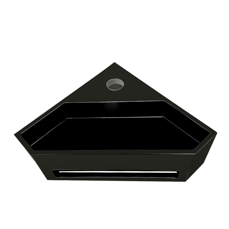 Julia hoekfontein 35 x 35 x 16 cm solid surface mat zwart - WDtegels