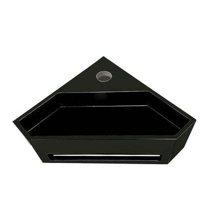 Julia hoekfontein 35 x 35 x 16 cm solid surface mat zwart - WDtegels
