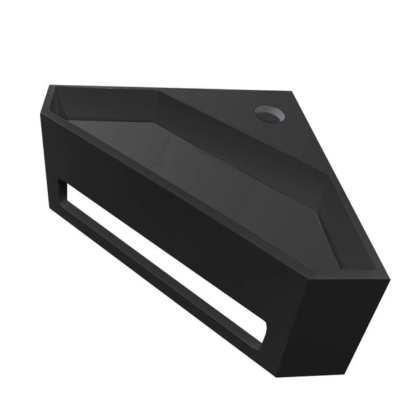 Julia corner fountain 35 x 35 x 16 cm solid surface matt black