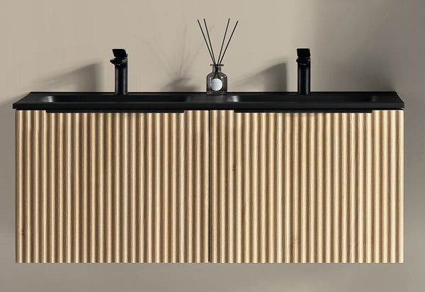 Ribbella base cabinet 120x45x48cm with 2 drawers 2 cut-outs - natural oak