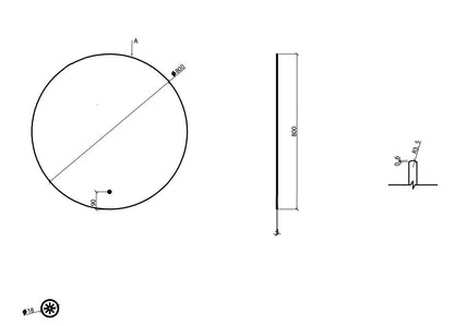 Novi spiegel 80 cm rond met LED, dimbaar mat zwart - WDtegels