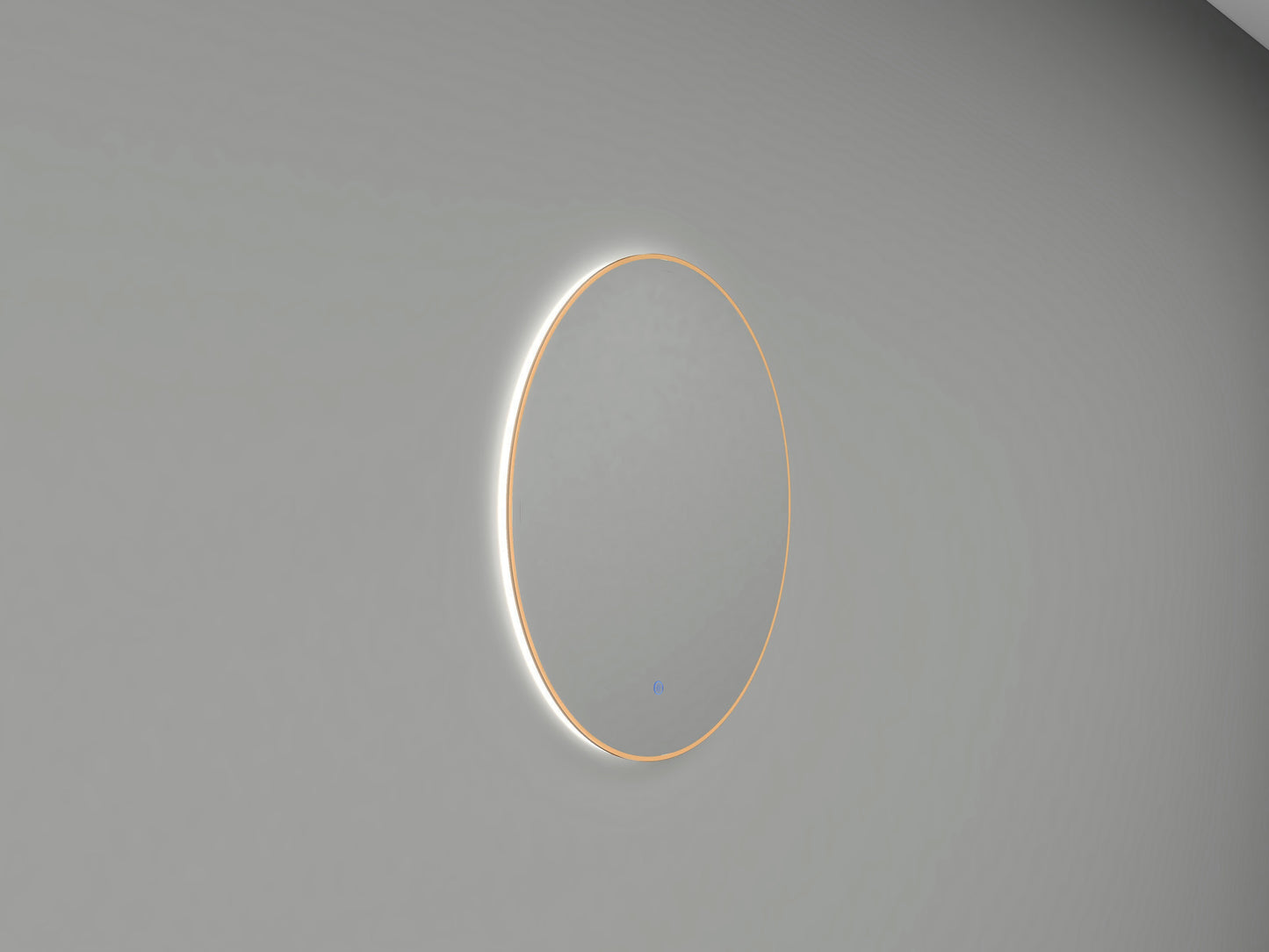 Novi spiegel rond met LED, dimbaar 80 cm geborsteld messing