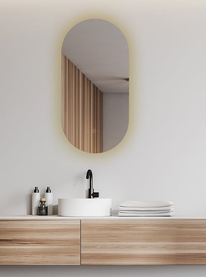 Lumia spiegel ovaal met LED, dimbaar en spiegelverwarming 50 x 100 cm