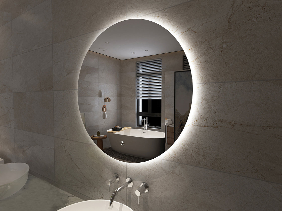 Giro spiegel rond met LED, dimbaar en spiegelverwarming 120 cm