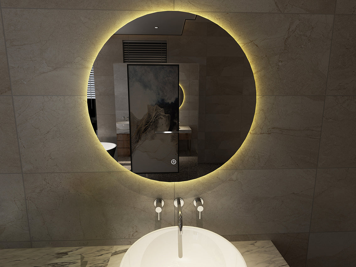 Giro spiegel rond met LED, dimbaar en spiegelverwarming 120 cm