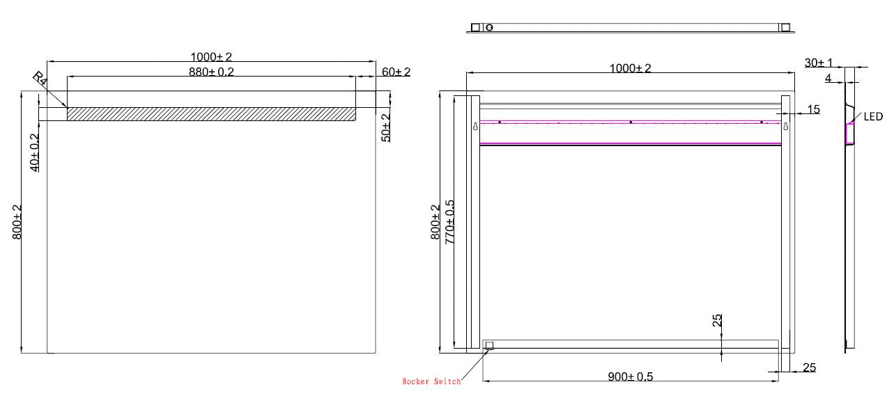 Tigris spiegel 100 x 80 cm rechthoek met LED - WDtegels
