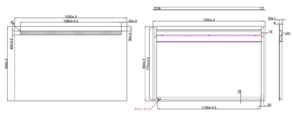 Wiesbaden Tigris spiegel met led verlichting 120x80cm - WDtegels