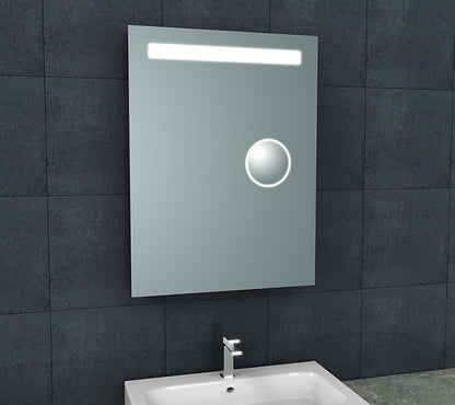 Tigris spiegel rechthoek met LED en scheerspiegel 60 x 80 cm - WDtegels