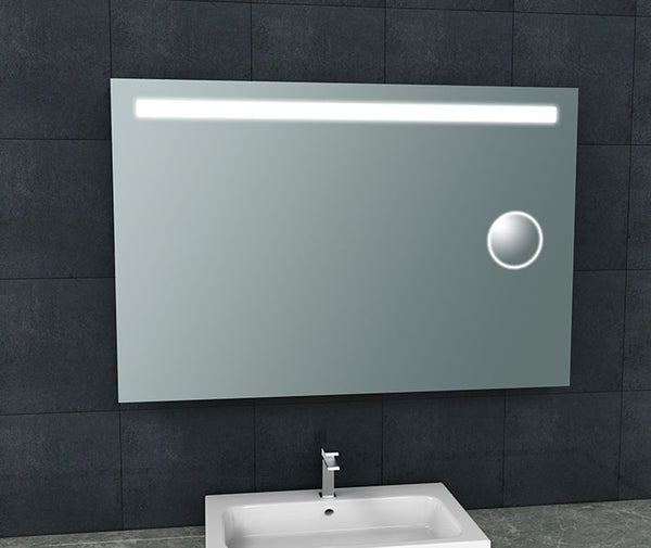 Tigris spiegel 120 x 80 cm rechthoek met LED en scheerspiegel