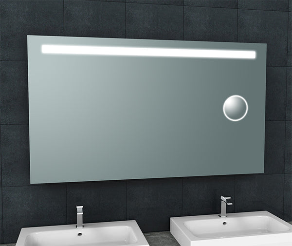 Tigris spiegel 140 x 80 cm rechthoek met LED en scheerspiegel