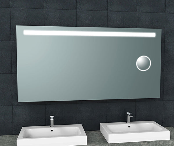 Tigris spiegel 160 x 80 cm rechthoek met LED en scheerspiegel