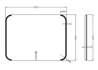Wiesbaden Bracket dimbare LED condensvrije spiegel 80x60cm