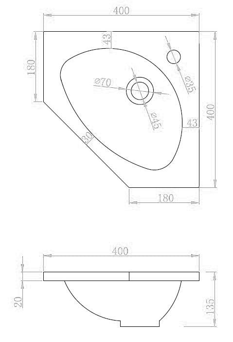 Wiesbaden Lena hoek-fonteinkast + wast. en spiegelk. 500x850x250 wit