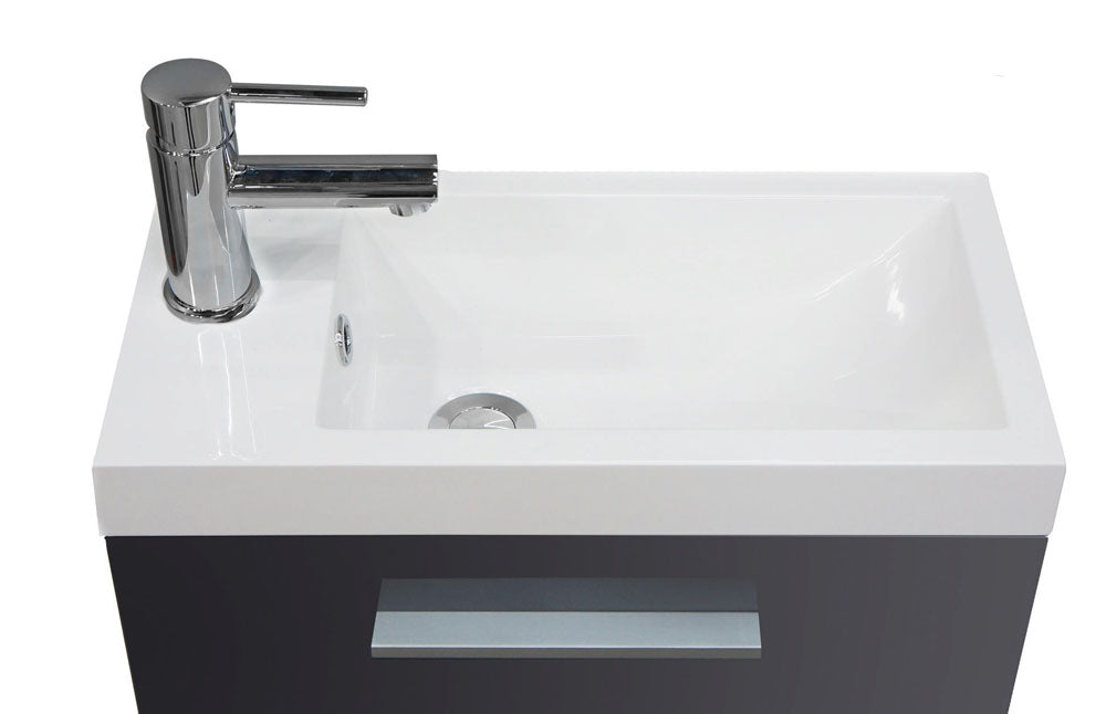 Emma fonteinmeubel 50 x 25 cm hoogglans grijs