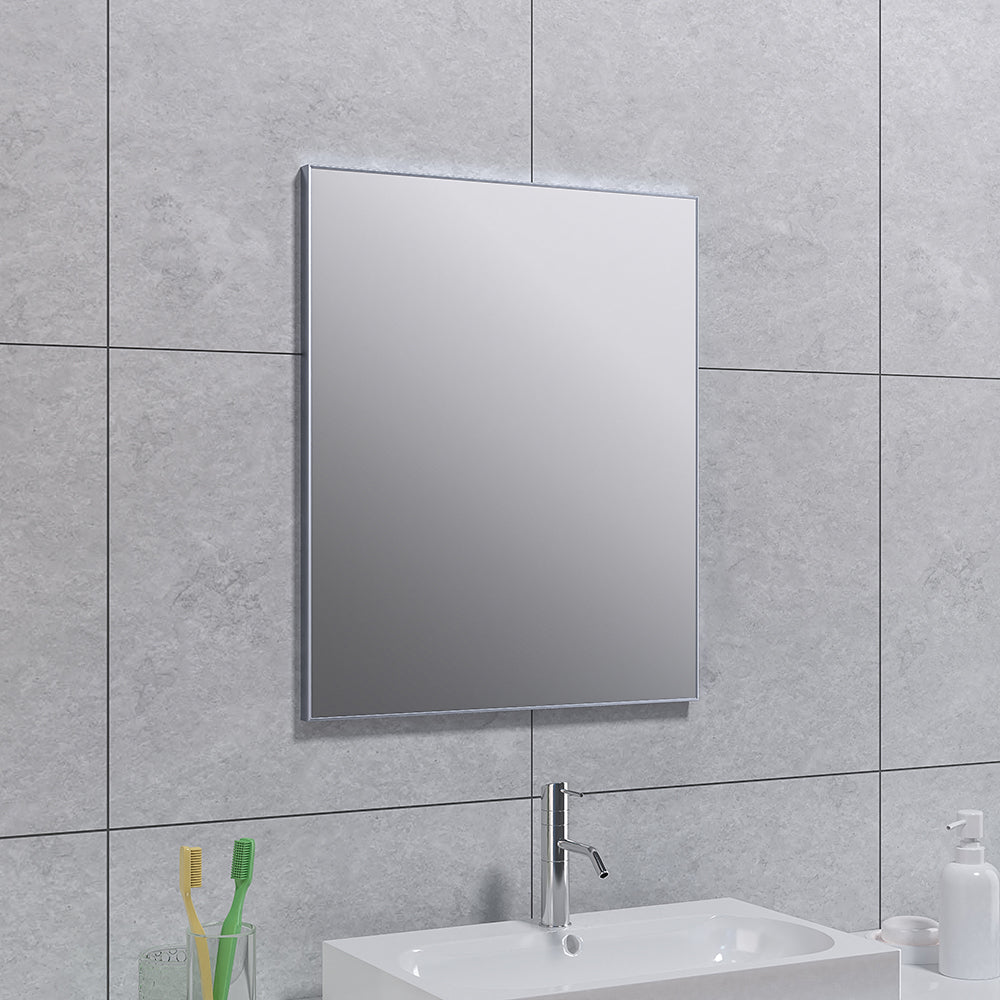 Fina spiegel rechthoek met lijst 50 x 60 x 2.1 cm aluminium - WDtegels
