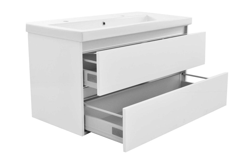 Vision onderkast met 2 laden 100 x 46 cm glans wit - WDtegels