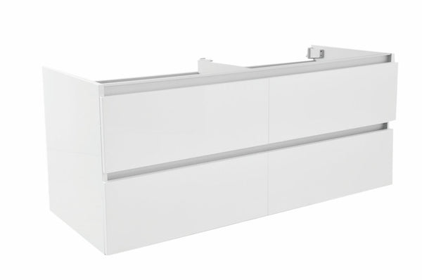 Vision base cabinet 120x46x50cm with 4 drawers 2 cutouts - high gloss white