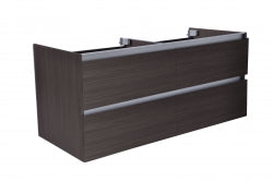 Mueble bajo Vision 120x46x50cm con 4 cajones y 2 huecos - veteado de madera gris