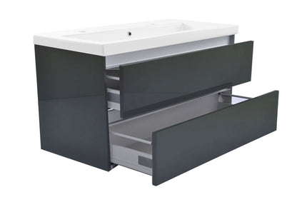 Vision onderkast met 2 laden 100 x 46 cm hoogglans grijs - WDtegels