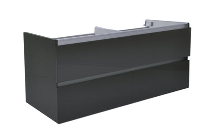 Vision onderkast met 4 laden 2 uitsparingen 120 x 46 cm hoogglans grijs - WDtegels