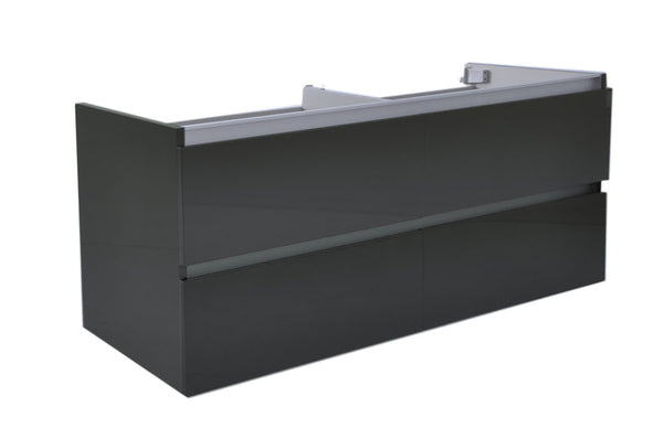 Vision base cabinet 120x46x50cm with 4 drawers 2 cut-outs - high gloss grey