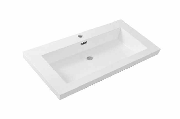 Vision kunstmarmer wastafel 80x46 wit - WDtegels