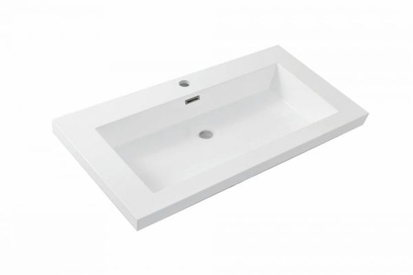Lavabo de mármol artificial Vision 80x46 blanco