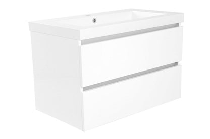 Vision wastafel enkel met 1 kraangat 80x46x5,5 cm kunstmarmer glans wit - WDtegels