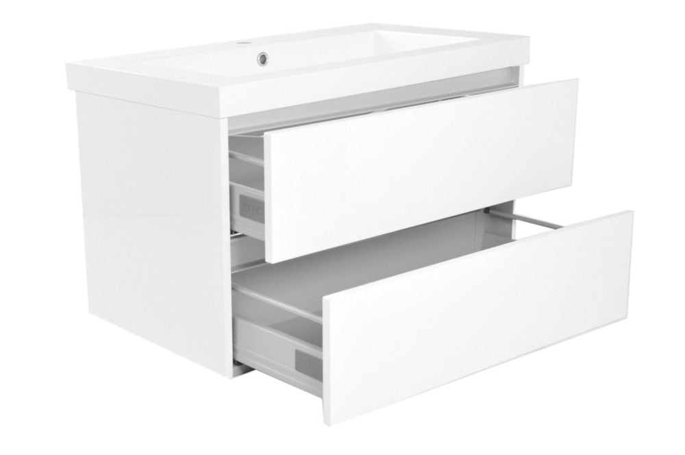 Vision kunstmarmer wastafel 80x46 wit - WDtegels