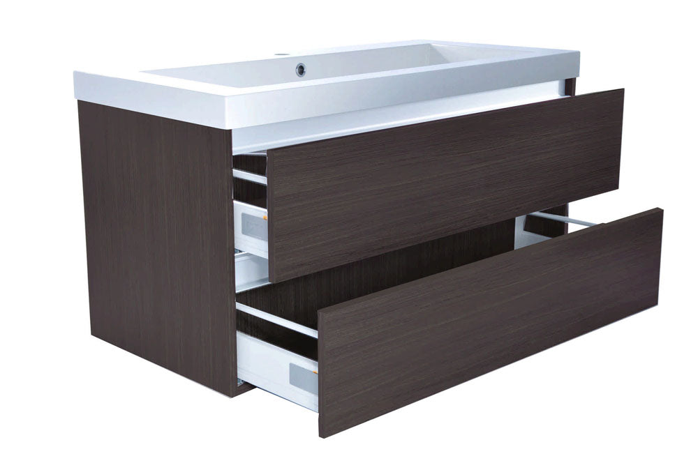 Vision wastafel enkel met 1 kraangat 100x46x5,5 cm kunstmarmer glans wit - WDtegels