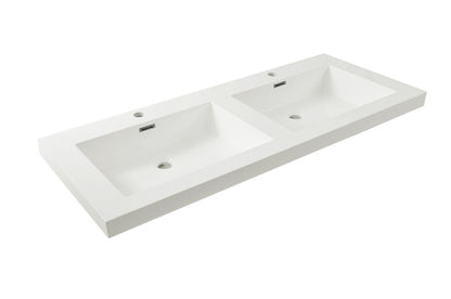 Vision dubbele kunstmarmer wastafel 120x46 wit - WDtegels