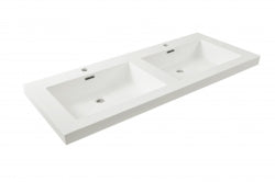 Vision dubbele kunstmarmer wastafel 120x46 wit - WDtegels