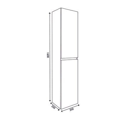 38.3930 Vision kolomkast 2 deuren 160x35x35 wit