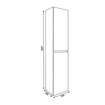 Vision kolomkast 2 deuren 160x35x35 hoogglans grijs - WDtegels