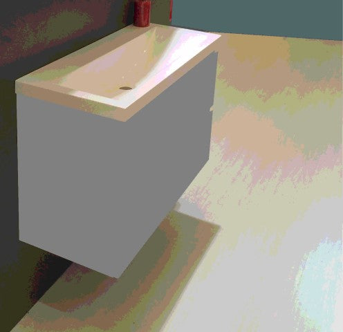 Lavabo Wiesbaden 100cmx36cm sin orificio para grifería blanco