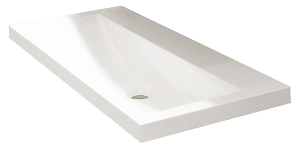 Flag washbasin single without tap hole 100x36x4 cm artificial marble gloss white