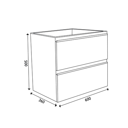 Wiesbaden onderkast 60cmx36cm zo.wastafel gl.grijs