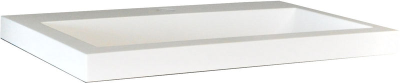 Flag wastafel enkel met 1 kraangat 60x36x4 cm kunstmarmer glans wit - WDtegels