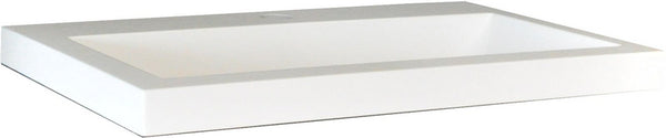 Lavabo Flag individual con 1 orificio para grifería 60x36x4 cm mármol artificial blanco brillo
