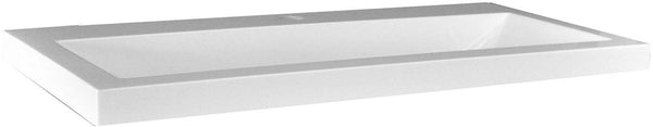 Lavabo Flag individual con 1 orificio para grifería 80x36x4 cm mármol artificial blanco brillo