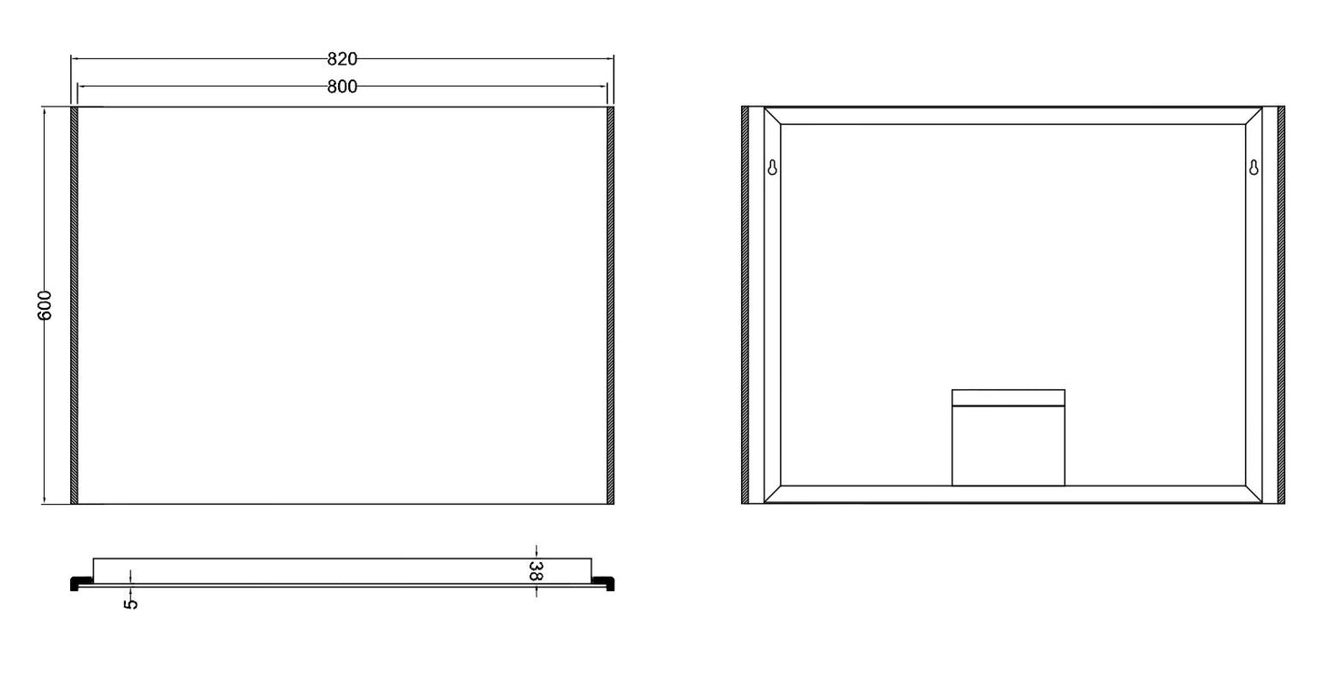 Duo spiegel 82x60 cm rechthoek met LED, dimbaar en spiegelverwarming - WDtegels