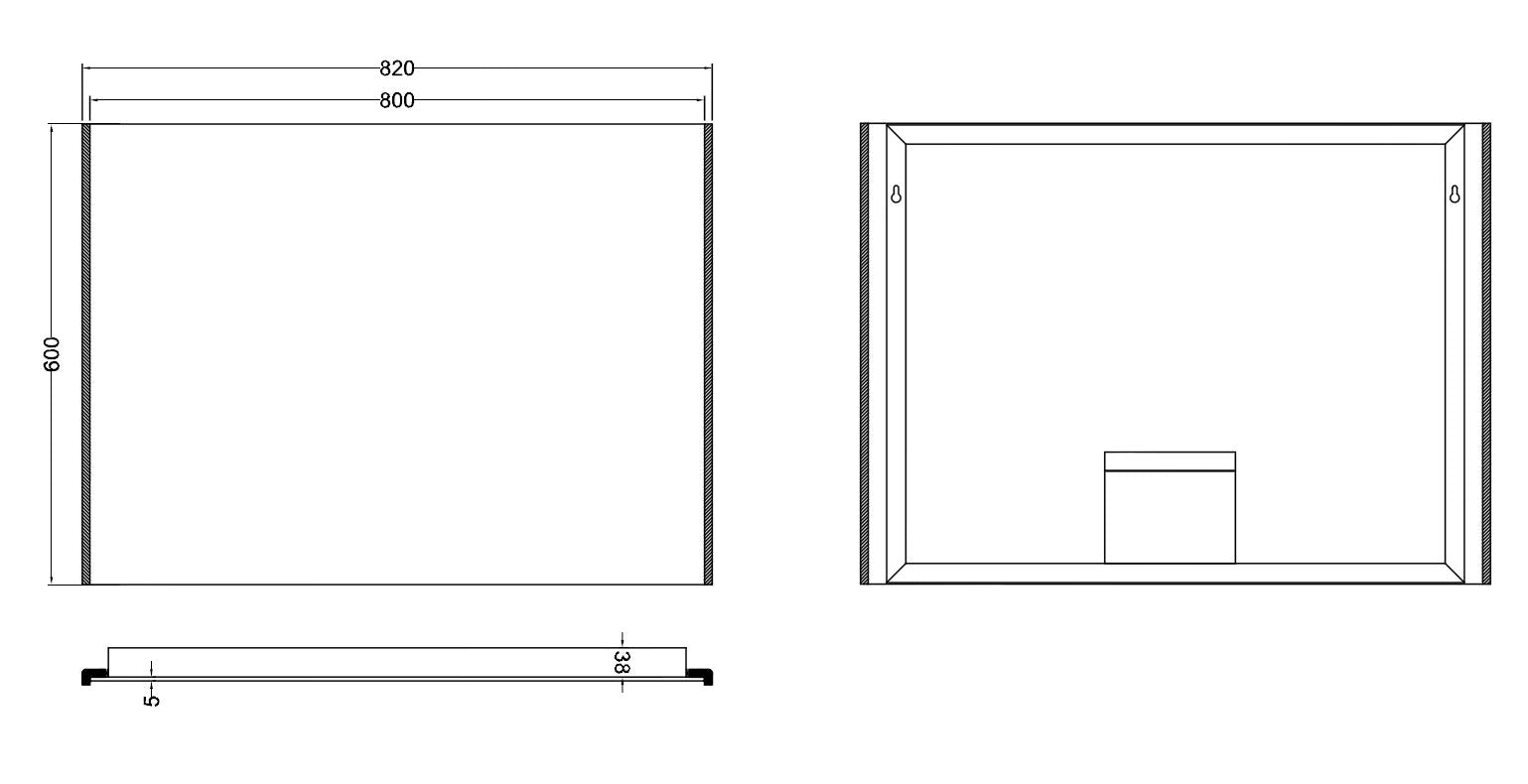 Duo spiegel 82x60 cm rechthoek met LED, dimbaar en spiegelverwarming - WDtegels