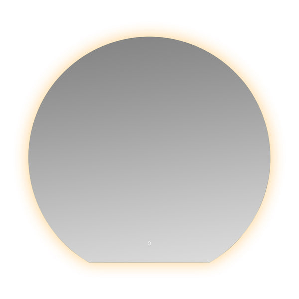 Tramonto round mirror with LED, dimmable and mirror heating 120 x 112 x 0.3 cm