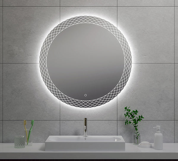 Deco spiegel 80 cm rond met LED, dimbaar