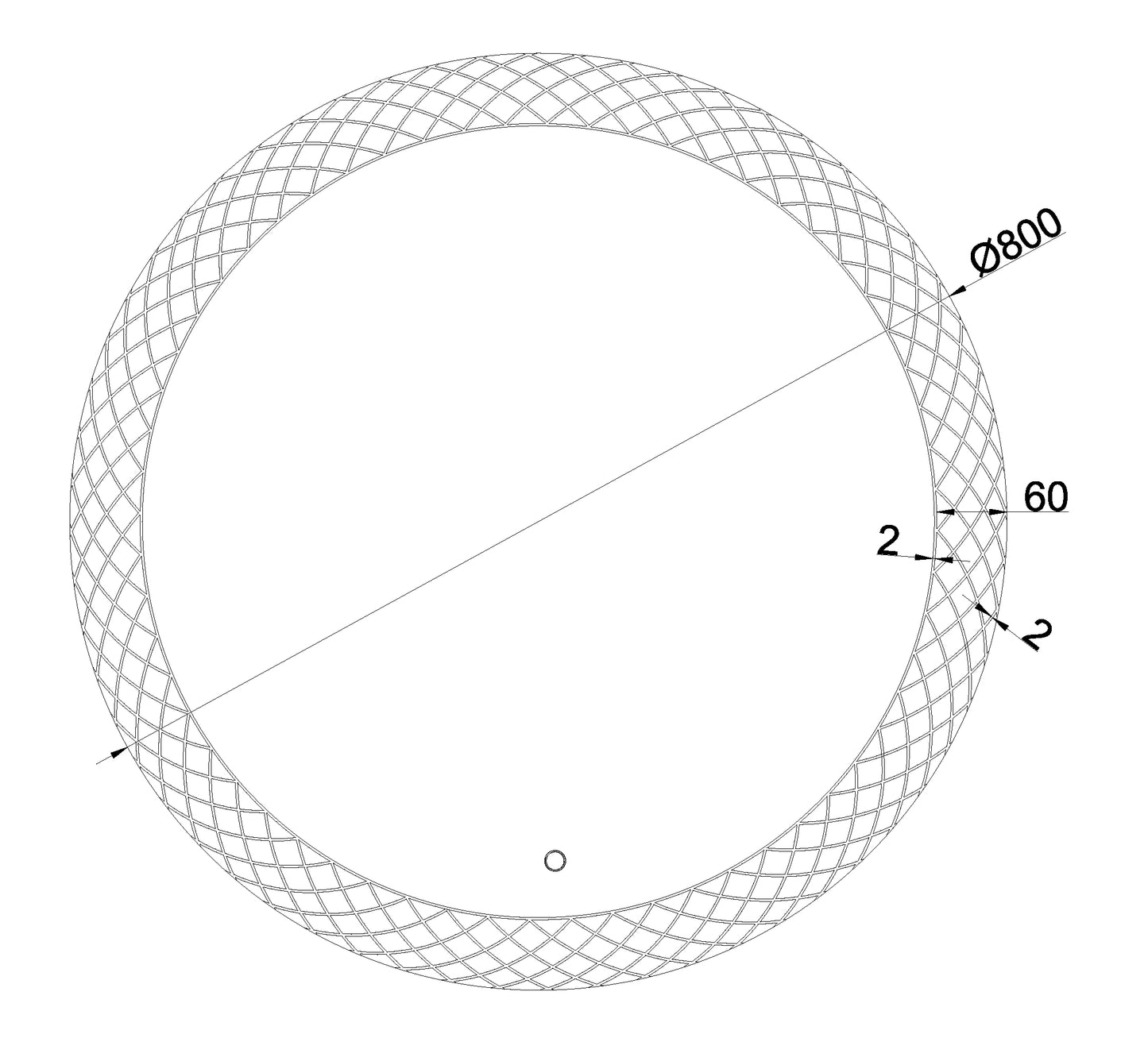 Deco spiegel 80 cm rond met LED, dimbaar - WDtegels