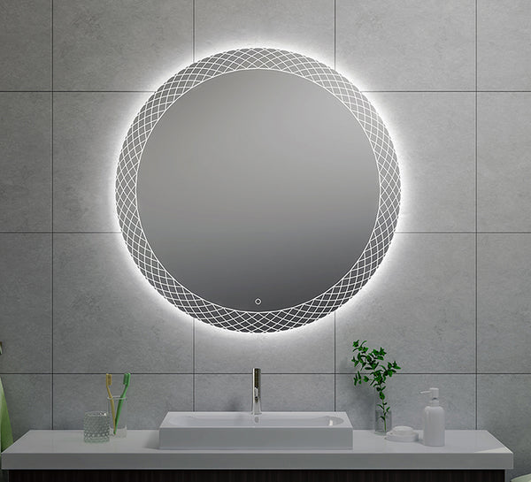 Deco spiegel 100 cm rond met LED, dimbaar