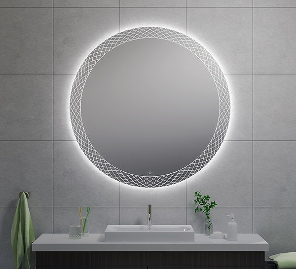 Deco spiegel 120 cm rond met LED, dimbaar